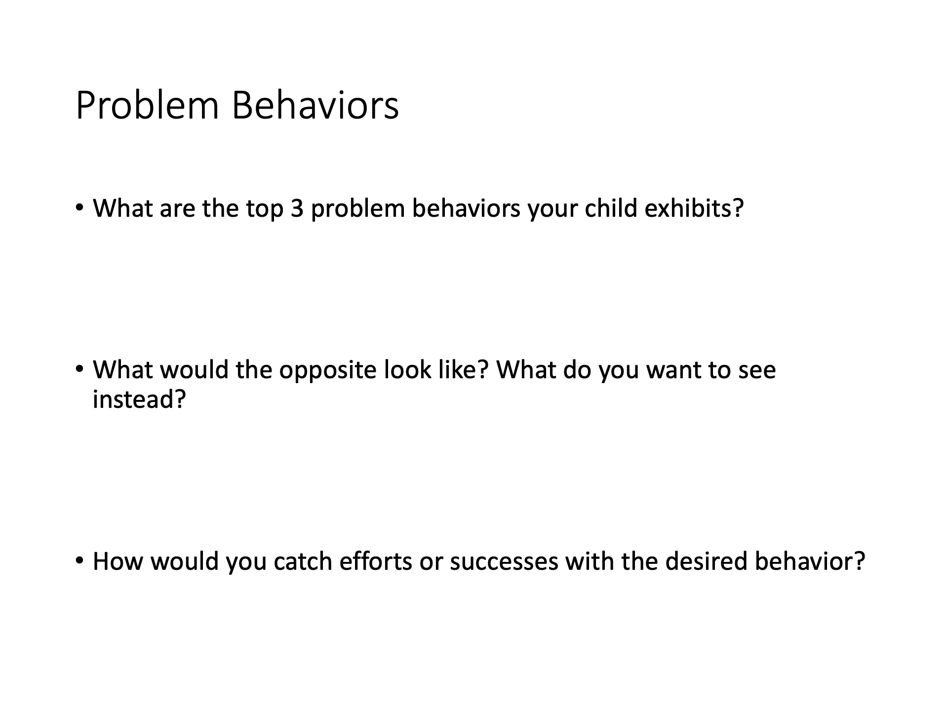 Problem behaviors children s program learn